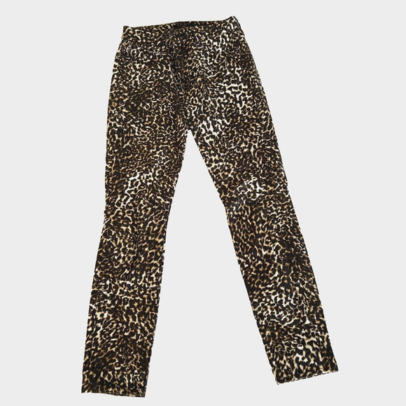 JEN7 by 7 FOR ALL MANKIND NEW! Leopard Print ANKLE SKINNY Jeans Sz 0 - Picture 1 of 9